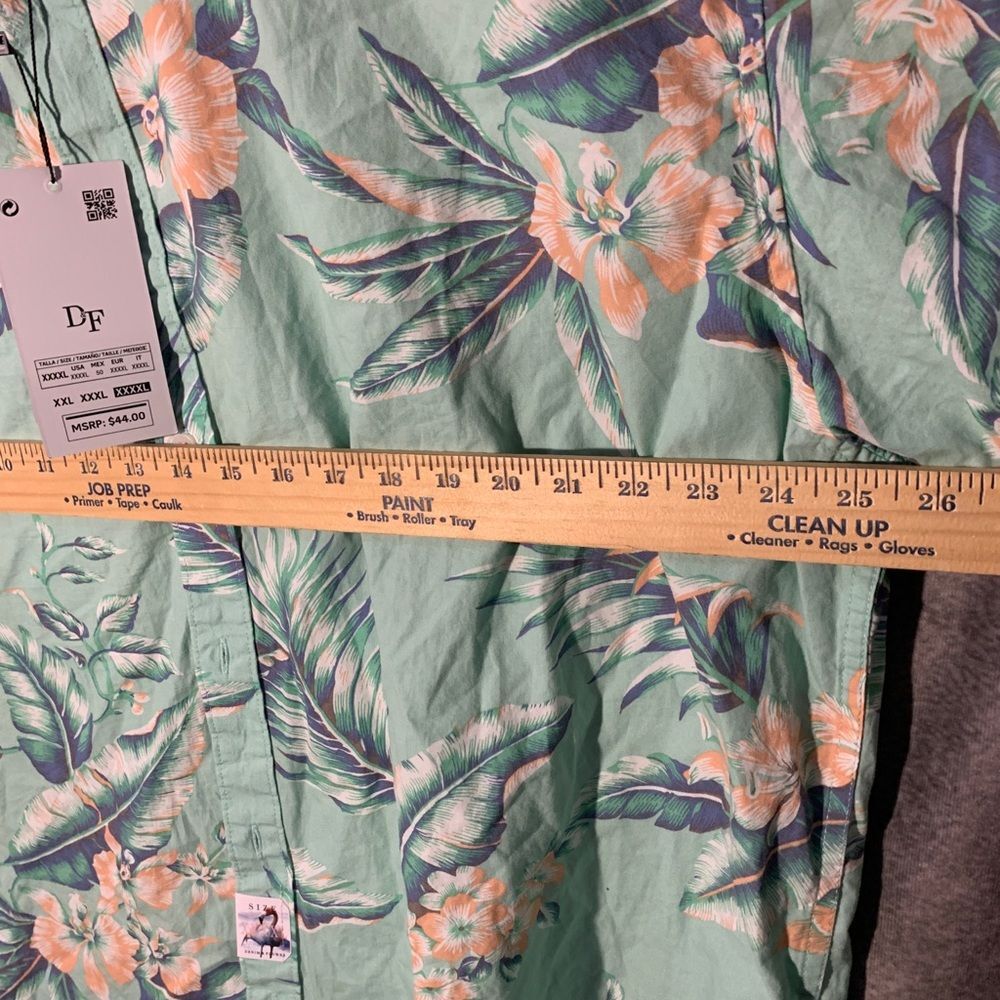 Denim & Flower Light Green Floral Men's Shirt New - Picture 3 of 7